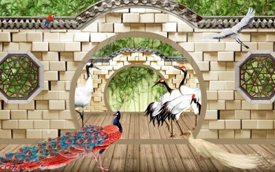 Download file File gốc tranh chim công CC6245 (gốc) in mica cao cấp