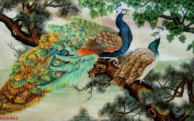 Mua file gốc File gốc tranh chim công CC6263 (in ấn) tại Filetranh.com