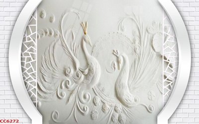 File tranh File gốc tranh chim công CC6272 (bản gốc) in canvas