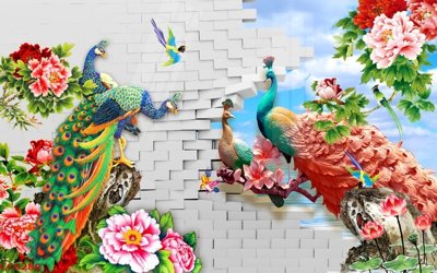 File in ấn cao cấp File gốc tranh chim công CC6280 (file gốc)