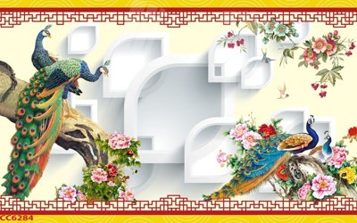 File tranh File gốc tranh chim công CC6284 (gốc) chủ đề thành phố