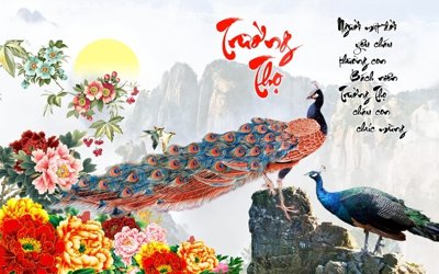 File gốc File gốc tranh chim công CC6288 (in lụa) tranh mã đáo