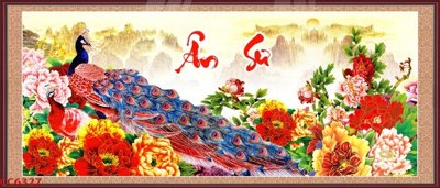 File ảnh File gốc tranh chim công CC6327 (gốc) cho trang trí nhà hàng