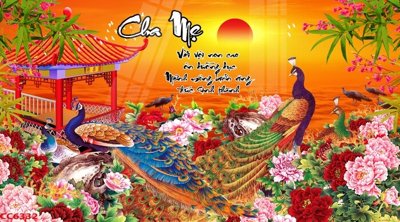 File gốc File gốc tranh chim công CC6332 (cho in UV) siêu nét