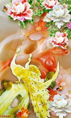 File tranh File gốc tranh chim công CC6346 (gốc) chủ đề thiên nhiên