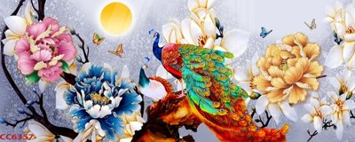 File gốc File gốc tranh chim công CC6357 (in 3D) nghệ thuật