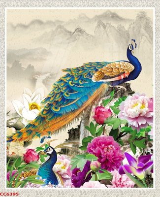 Hình ảnh file gốc in trần nhà File gốc tranh chim công CC6395