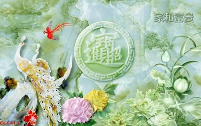 File tranh File gốc tranh chim công CC6413 (gốc) in trên kính