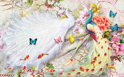 File tranh File gốc tranh chim công CC6431 (gốc) chủ đề tĩnh vật