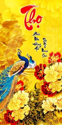 File tranh ảnh gốc File gốc tranh chim công CC6436 dùng cho in khổ lớn