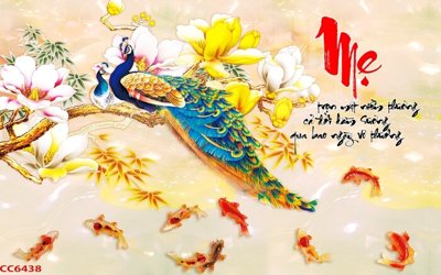 File gốc File gốc tranh chim công CC6438 (in lụa) chi tiết cao