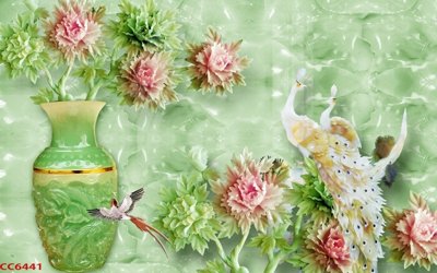 File PSD File gốc tranh chim công CC6441 (nguyên gốc) chất lượng cao