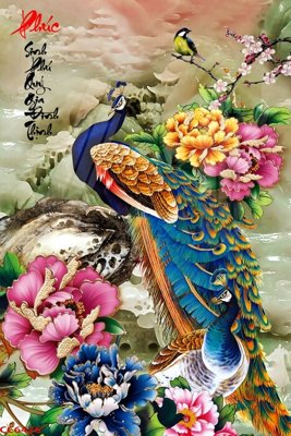 File tranh gốc File gốc tranh chim công CC6476 (bản quyền) Filetranh.com