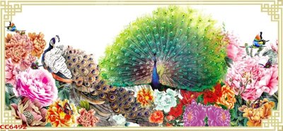 File ảnh File gốc tranh chim công CC6492 (gốc) cho trang trí nhà hàng