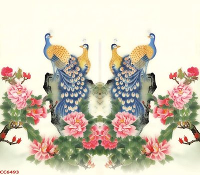 File tranh File gốc tranh chim công CC6493 (file gốc) chủ đề phong thủy