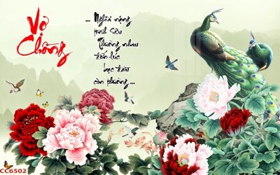 Hình ảnh file gốc in trần nhà File gốc tranh chim công CC6502