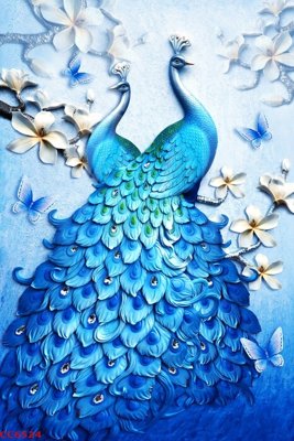 File PSD File gốc tranh chim công CC6524 (bản gốc) chất lượng nhất