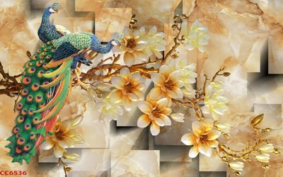 File gốc File gốc tranh chim công CC6536 (cho in ấn) độc quyền