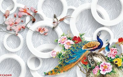 Download file File gốc tranh chim công CC6569 (chuẩn in) chất lượng cao