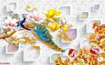 File gốc File gốc tranh chim công CC6583 (thiết kế) cho in ấn