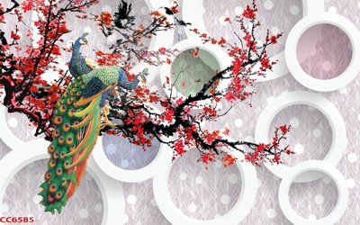 Tải file File gốc tranh chim công CC6585 (gốc) làm tranh treo tường