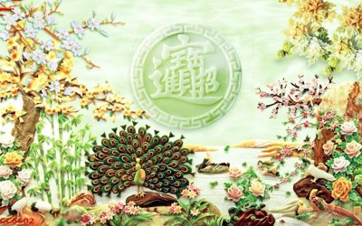 Chi tiết file gốc File gốc tranh chim công CC6602 (cho in tráng gương)