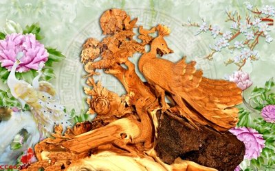 File tranh in trần File gốc tranh chim công CC6626 (ảnh gốc siêu nét)