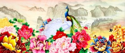 File tranh File gốc tranh chim công CC6655 (gốc) phong cách tối giản