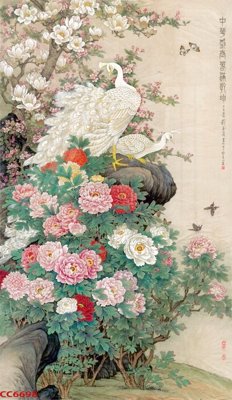 File tranh gốc PSD File gốc tranh chim công CC6698 còn nguyên layer