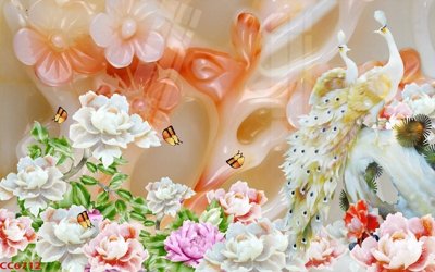 Chi tiết file tranh tráng gương File gốc tranh chim công CC6712 (ảnh gốc)