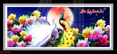 File gốc File gốc tranh chim công CC6744 (in ấn) màu sắc trung thực