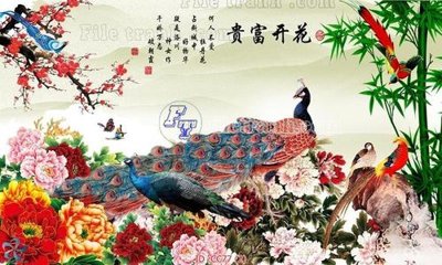 File gốc File gốc tranh chim công CC77 (phong cách) tối giản