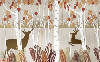 Download file gốc File tranh dán tường cà phê nhà hàng CF8037 (in lụa) tranh 3D