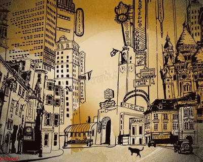 File ảnh File tranh dán tường cà phê nhà hàng CF8107 (gốc) in PP, decal