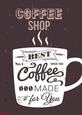 File gốc in mica File tranh dán tường cà phê nhà hàng CF8159 chất lượng