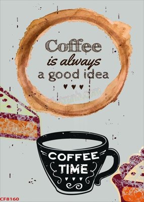 Tải file gốc File tranh dán tường cà phê nhà hàng CF8160 (in bạt) quảng cáo