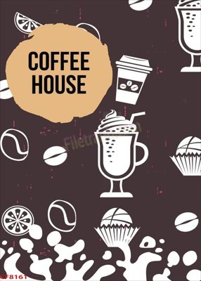 Hình ảnh file gốc in lụa File tranh dán tường cà phê nhà hàng CF8161