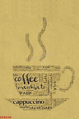 File gốc File tranh dán tường cà phê nhà hàng CF8258 (in ấn) không giới hạn