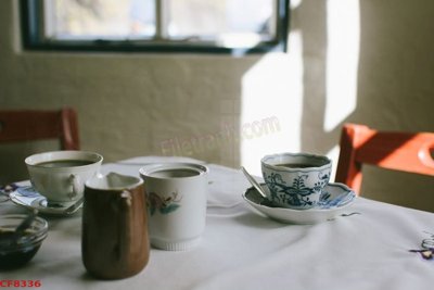 File ảnh File tranh dán tường cà phê nhà hàng CF8336 (gốc) in biển hiệu