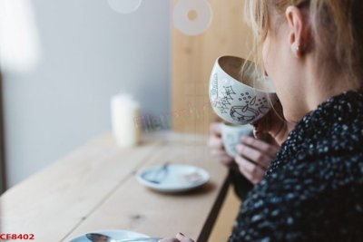 File gốc File tranh dán tường cà phê nhà hàng CF8402 (in lụa) họa tiết 3D