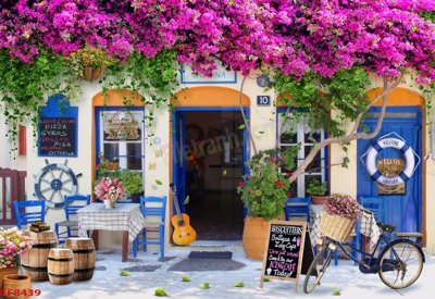 File tranh File tranh dán tường cà phê nhà hàng CF8439 (ảnh gốc) in trần nhà