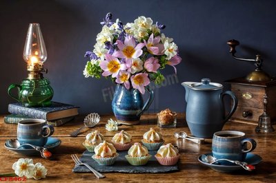 Download file File tranh dán tường cà phê nhà hàng CF8462 (gốc) in mica bàn thờ