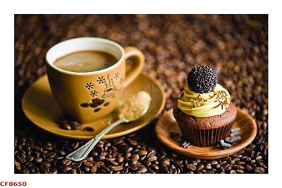Download file gốc File tranh dán tường cà phê nhà hàng CF8650 (in mica) 3D