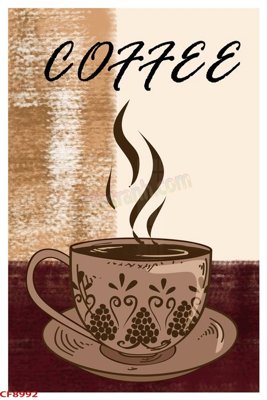 File gốc File tranh dán tường cà phê nhà hàng CF8992 (in mica) trang trí