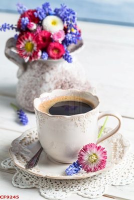 Hình ảnh file gốc in trần nhà File tranh dán tường cà phê nhà hàng CF9245