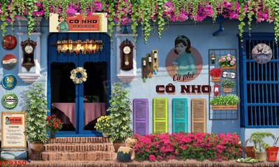 Mua file gốc File tranh dán tường cà phê nhà hàng CF9350 (in ấn) tại Filetranh.com