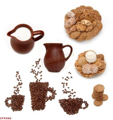 File PSD File tranh dán tường cà phê nhà hàng CF9366 (nguyên gốc) chất lượng cao