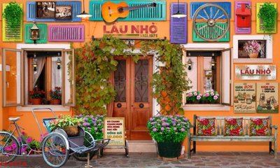 File gốc File tranh dán tường cà phê nhà hàng CF9374 (trang trí) phòng làm việc