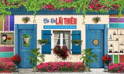 File tranh gốc File tranh dán tường cà phê nhà hàng CF9395 (bản quyền) file PSD