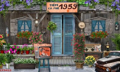 File gốc File tranh dán tường cà phê nhà hàng CF9422 (vector) cho in ấn